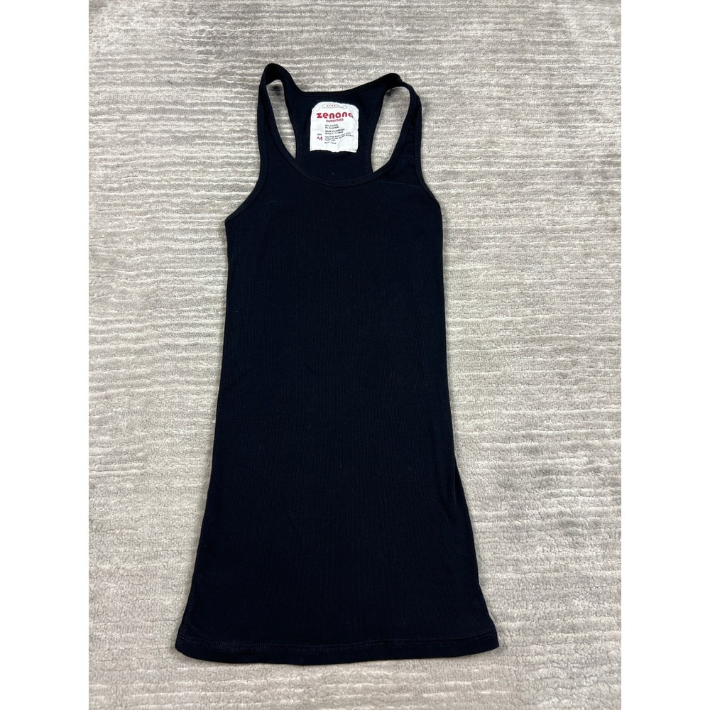 Zenana Outfitters Tank Top Women M Black Racerback Ribbed Stretch T-1159AB Slim